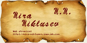 Mira Miklušev vizit kartica